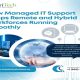 Professional graphic illustrating how managed IT support helps remote and hybrid workforces stay secure, connected, and productive with managed IT services, cloud solutions, cybersecurity, remote monitoring, and technical support from Tritech IT Solutions in Edmonton and worldwide.